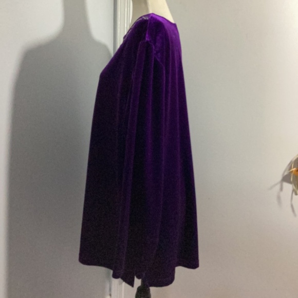 VTG BOB MACKIE WEARABLE ART PLUS 2X VELOUR PURPLE BLOUSE EMBROIDERY BEADS… - Picture 5 of 7